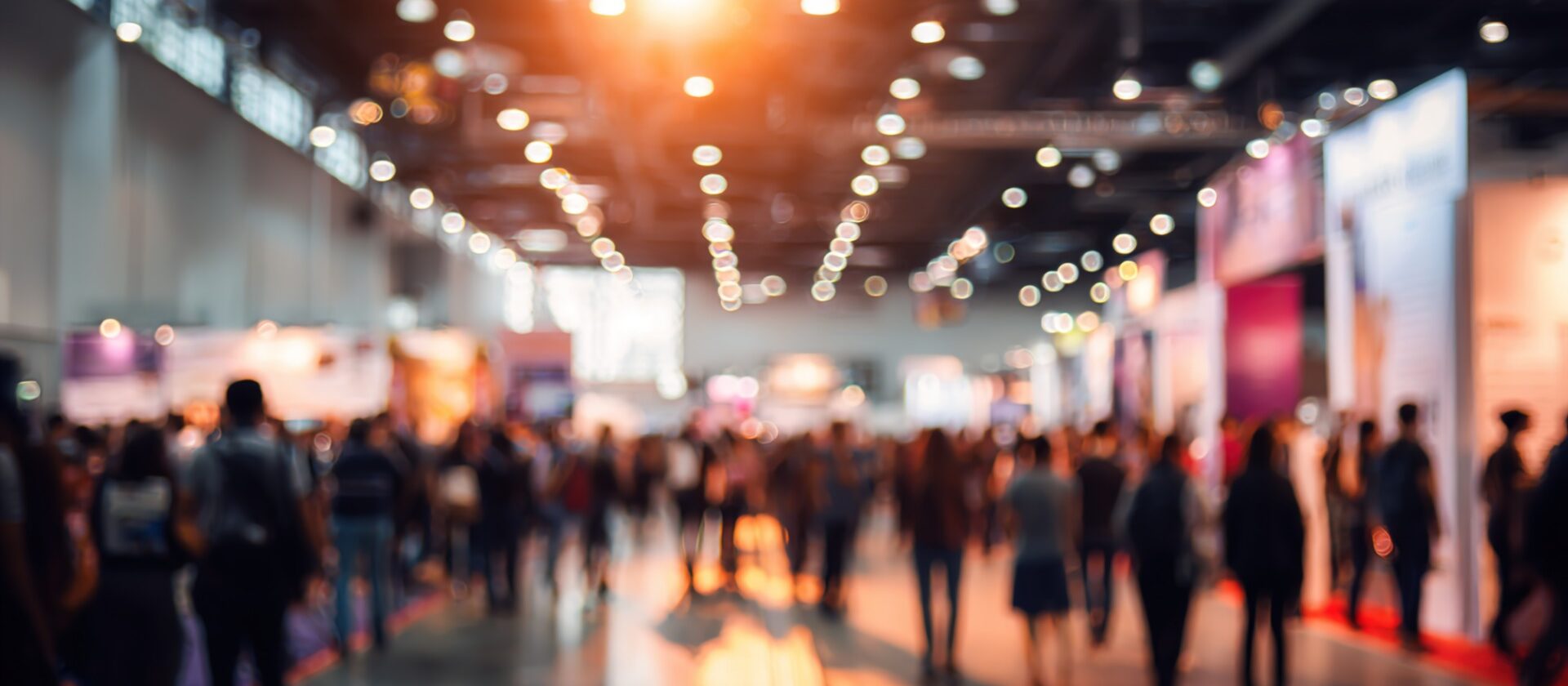 Blurred of Trade fair expo trade show booth